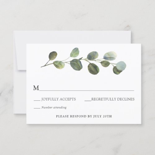 Eucalyptus Wedding RSVP enclosure card