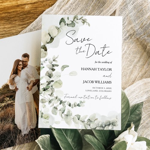 Eucalyptus Wedding Sage Greenery Photo Save The Date