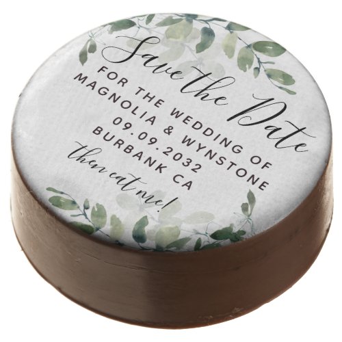 Eucalyptus Wedding Save The Date  Chocolate Covered Oreo