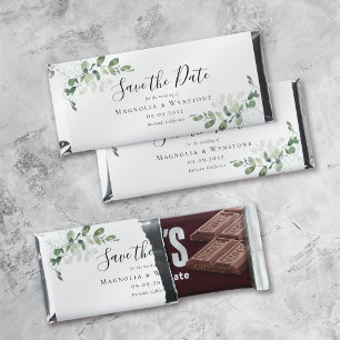 Eucalyptus Wedding Save The Date Custom Candy Bars