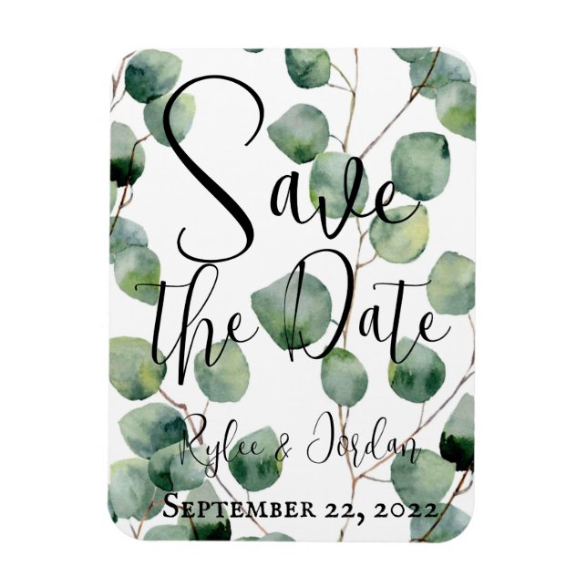 Eucalyptus Wedding Save The Date Magnet (Vertical)