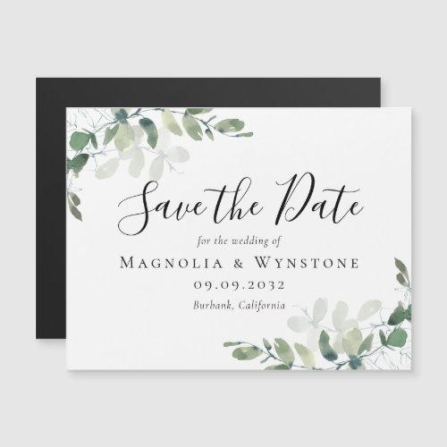 Eucalyptus Wedding Save The Date Magnetic Card