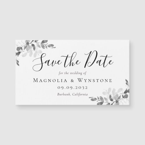 Eucalyptus Wedding Save The Date Magnetic Card