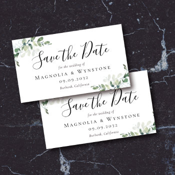 Eucalyptus Wedding Save The Date Magnetic Card by rememberwhen_ at Zazzle
