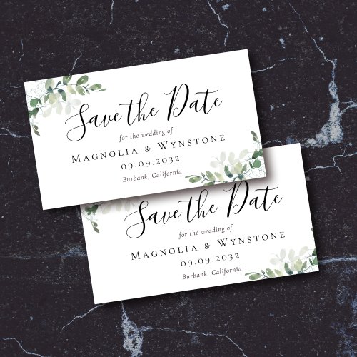 Eucalyptus Wedding Save The Date Magnetic Card