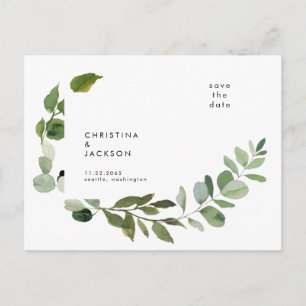  Eucalyptus Wedding  Save the Date  Postcard