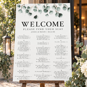 Eucalyptus Wedding Seating Chart Foam Board