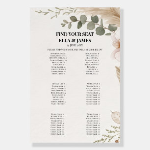 Eucalyptus Wedding Seating Chart Sign