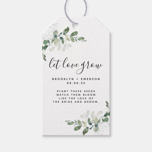 Eucalyptus Wedding Seed Packet Favor Gift Tags