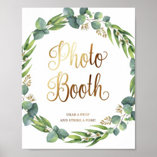 Eucalyptus wedding sign for photo booth