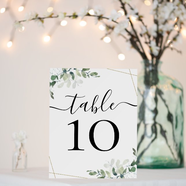 Eucalyptus Wedding Table Number  Foam Board (In Situ (Wedding))
