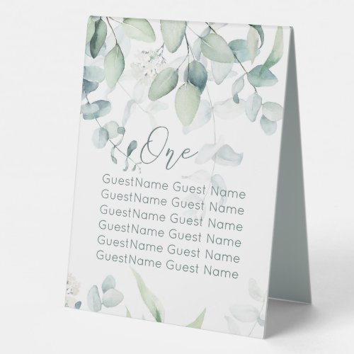 Eucalyptus Wedding Table Number Pedestal Sign