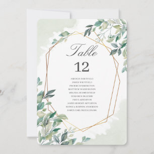 Eucalyptus Wedding Table Number Seating Plan