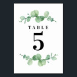 Eucalyptus Wedding Table Numbers Card<br><div class="desc">This simple,  yet elegant wedding table sign is the perfect way to mark the tables at your wedding reception.</div>