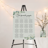 Eucalyptus Wedding Table Seating Chart