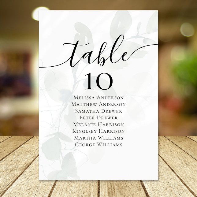 Eucalyptus Wedding Table Seating Chart Number (Creator Uploaded)
