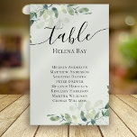 Eucalyptus Wedding Table Seating Chart Table Name Table Number<br><div class="desc">This elegant eucalyptus table card forms part of a co-ordinated wedding suite which is available in our store.</div>