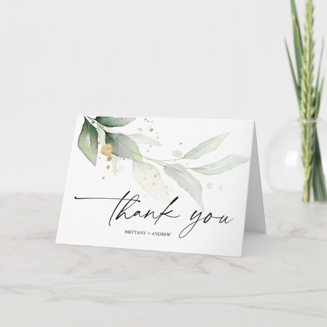 Eucalyptus Wedding Thank You Card Template (Front)