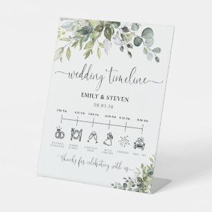 Eucalyptus Wedding Timeline Sign