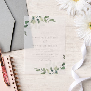 Eucalyptus Wedding Vellum Invitations