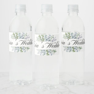 Eucalyptus Wedding Water Bottle Label