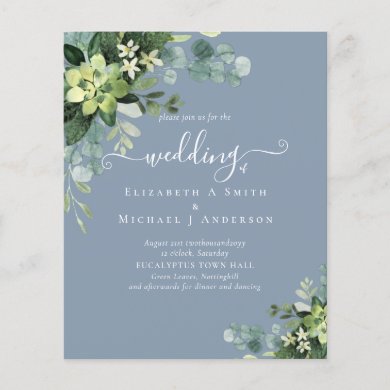 Eucalyptus Wedding Watercolor Greenery Invitations