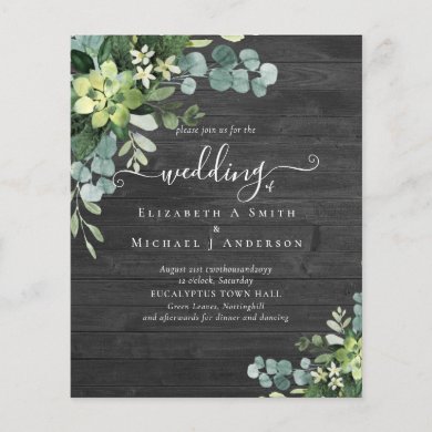 Eucalyptus Wedding Watercolor Greenery Invitations
