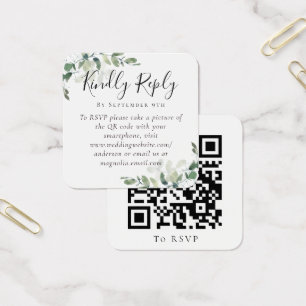 Eucalyptus Wedding Website QR Code RSVP