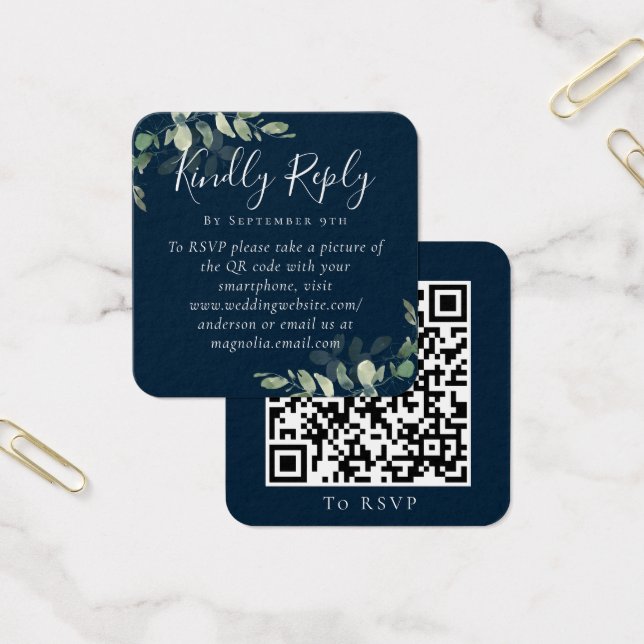 Eucalyptus Wedding Website QR Code RSVP (Office)