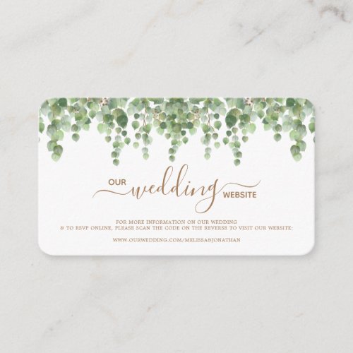 Eucalyptus Wedding Website QR Code RSVP Card
