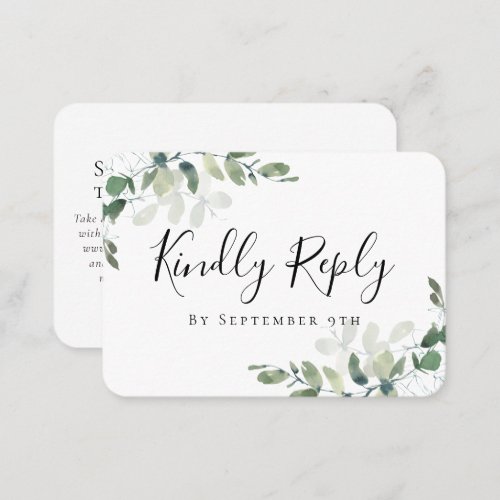 Eucalyptus Wedding Website QR Code RSVP Card