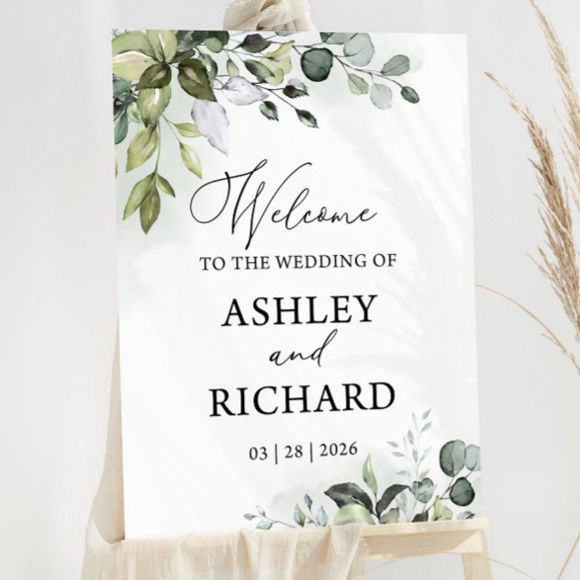 Eucalyptus Wedding Welcome Poster Sage Green Weddi (Creator Uploaded)