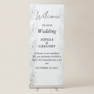 Eucalyptus Wedding Welcome Retractable Banner Sign
