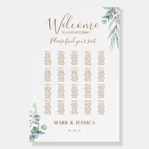 Eucalyptus Wedding Welcome Seating Chart Foam Board