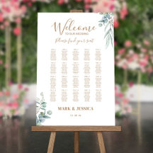 Eucalyptus Wedding Welcome Seating Chart Foam