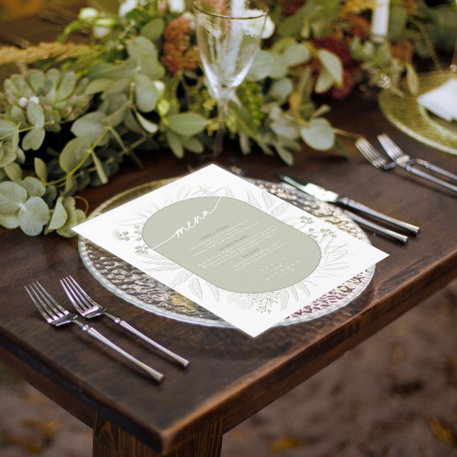 Eucalyptus Wedding Wreath Menu Sage Green ID901 (Creator Uploaded)