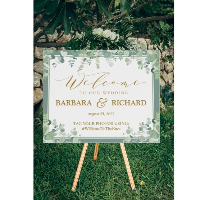 Eucalyptus Welcome Green Foliage Wedding  Foam Board (Creator Uploaded)