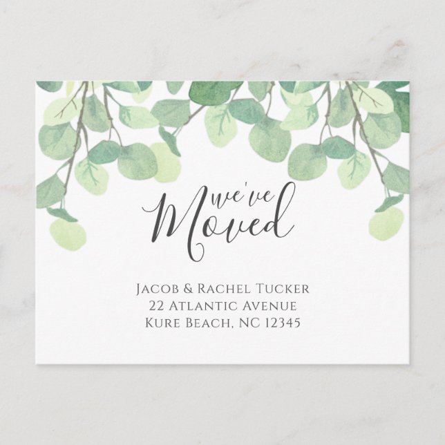 Eucalyptus We've Moved Moving Announcement Postcard (Front)