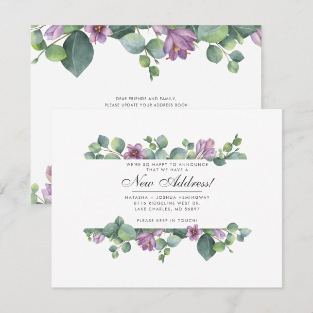 Eucalyptus Weve Moved New Address Botanical Moving (Front/Back)