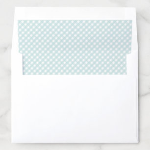 Eucalyptus White Gingham Check Shower Birthday Envelope Liner
