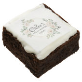 Eucalyptus White Rose Floral Bridal Shower  Brownie (Angled)