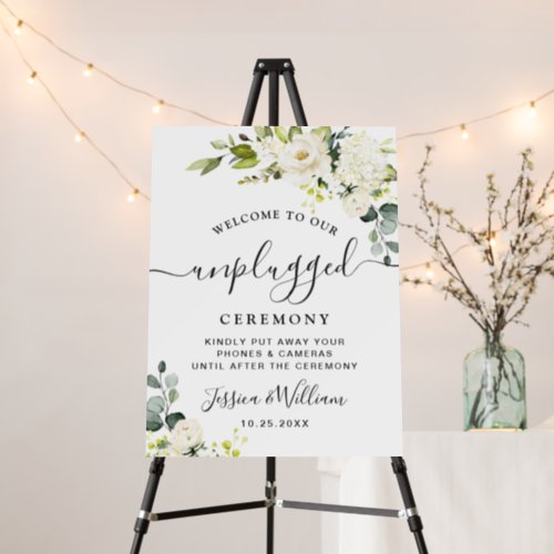 Eucalyptus White Roses Unplugged Wedding Ceremony Foam Board