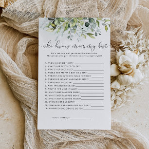 Eucalyptus Who knows mommy best baby shower game