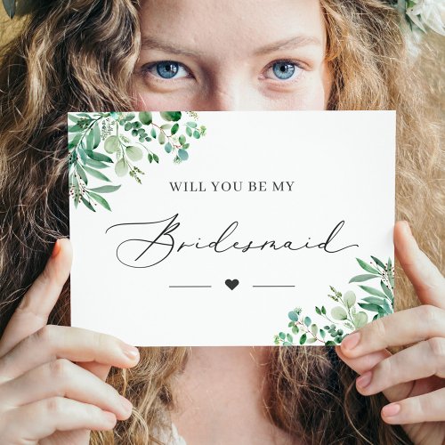 Eucalyptus Will You Be My Bridesmaid Card