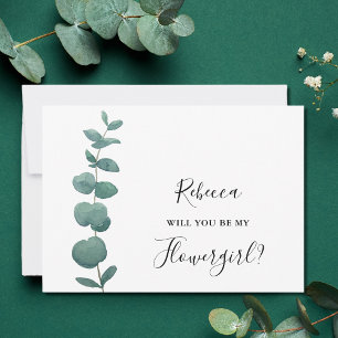 Eucalyptus Will You Be My Flowergirl Invitation