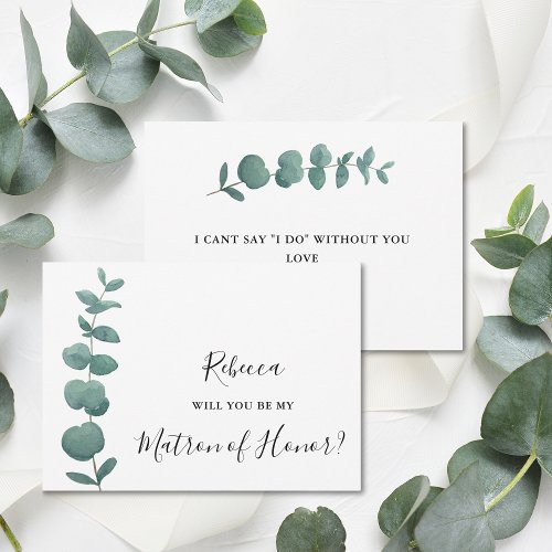 Eucalyptus Will You Be My Matron of Honor Card