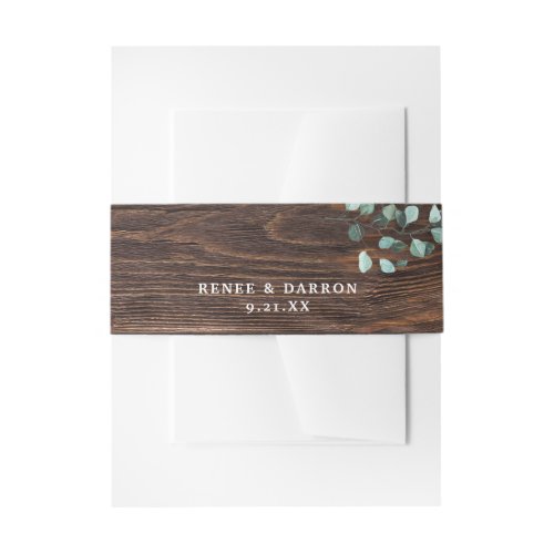 Eucalyptus  Wood Greenery Invitation Belly Band