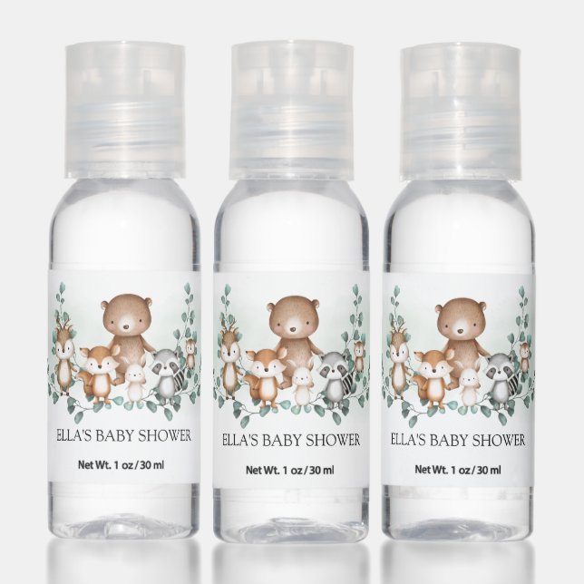 Eucalyptus Woodland Animals Greenery Baby Favors Hand Sanitizer (Set)
