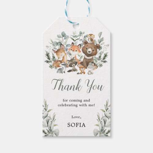 Eucalyptus Woodland Forest Animals Thank You Gift Tags