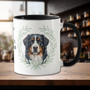 Eucalyptus Wreath Bernese Mountain Dog Monogram Mug